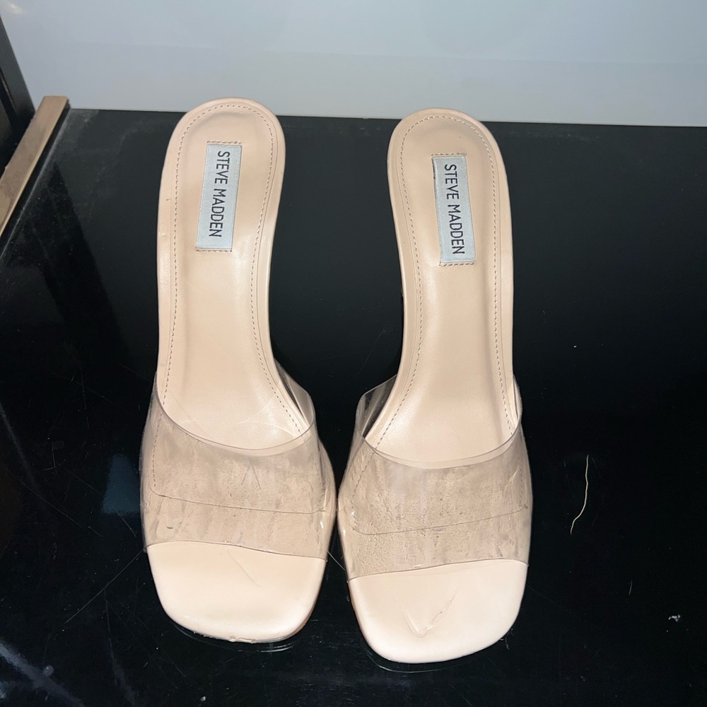 STEVE MADDEN— Clear Nude Heels